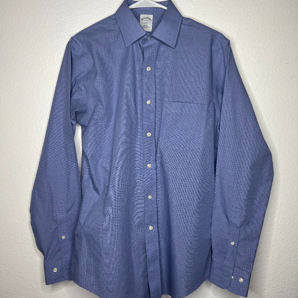 Brooks Brothers Blue Patterned Dress Shirt Slim Fit